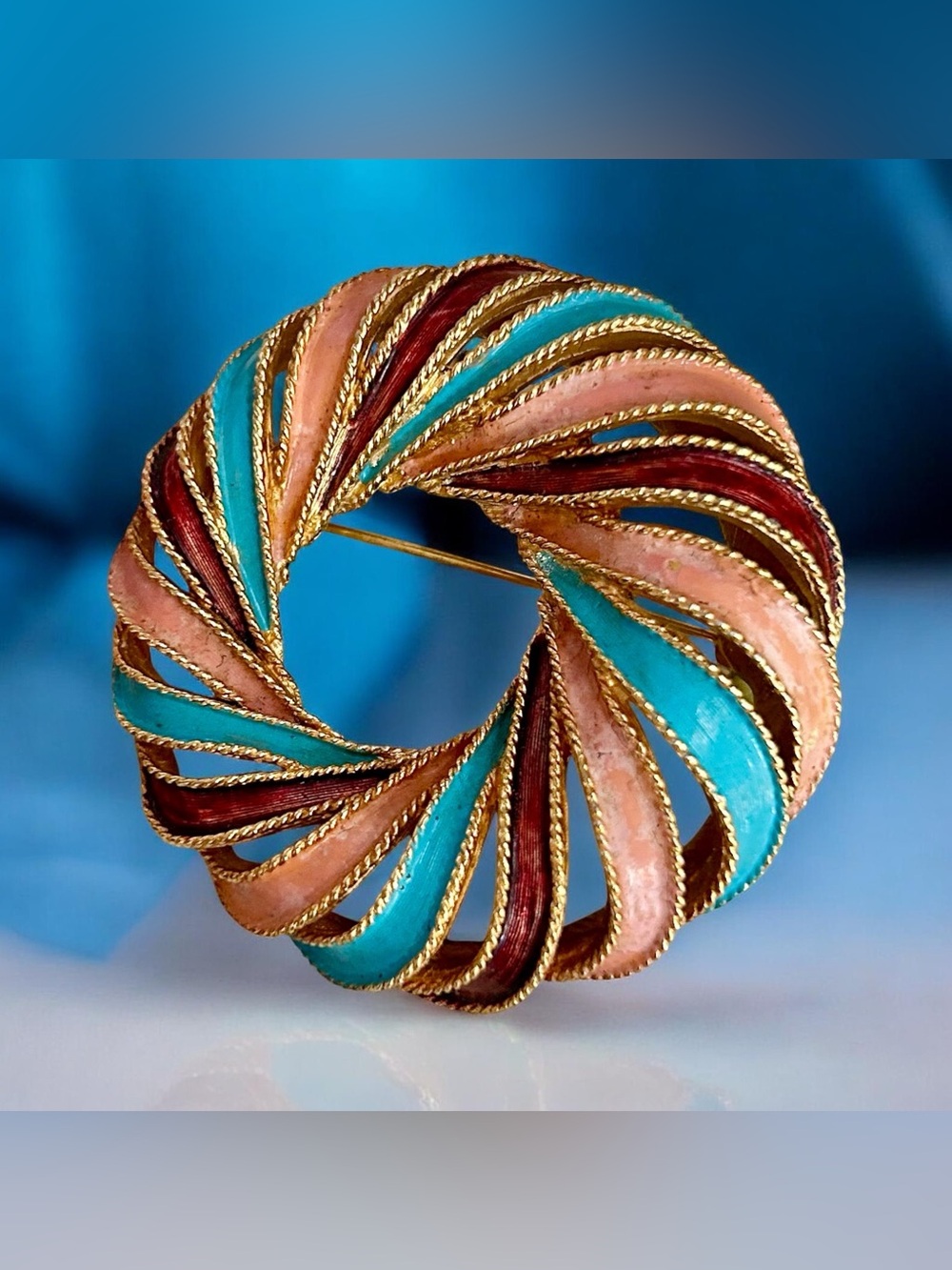 Vintage Boucher Enamel Swirl Brooch